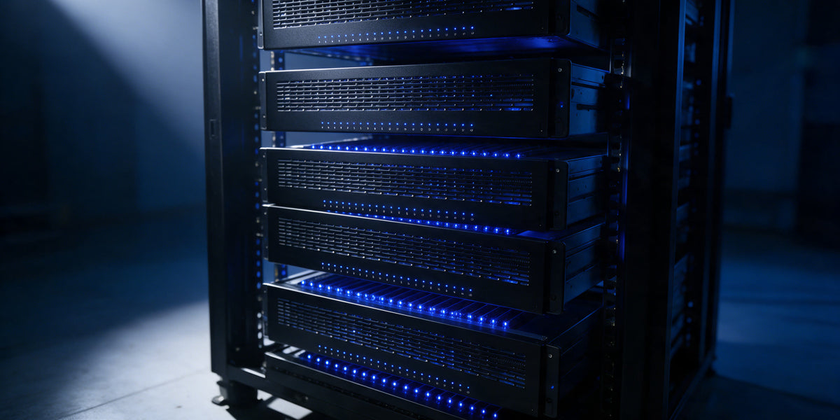 Varias unidades apiladas en rack de 19 pulgadas